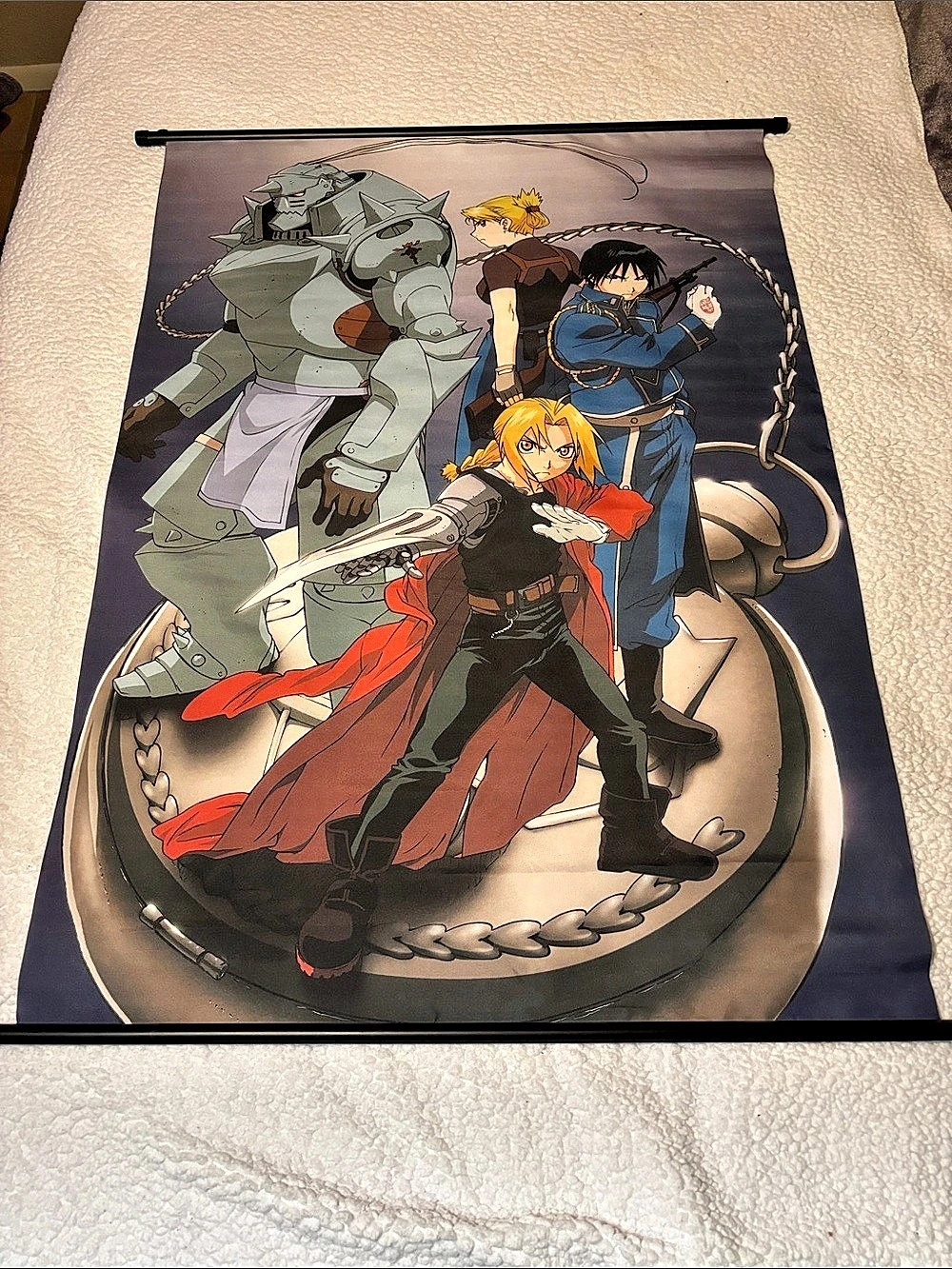 Fullmetal Alchemist Anime Wall Tapestry Gray & Blue